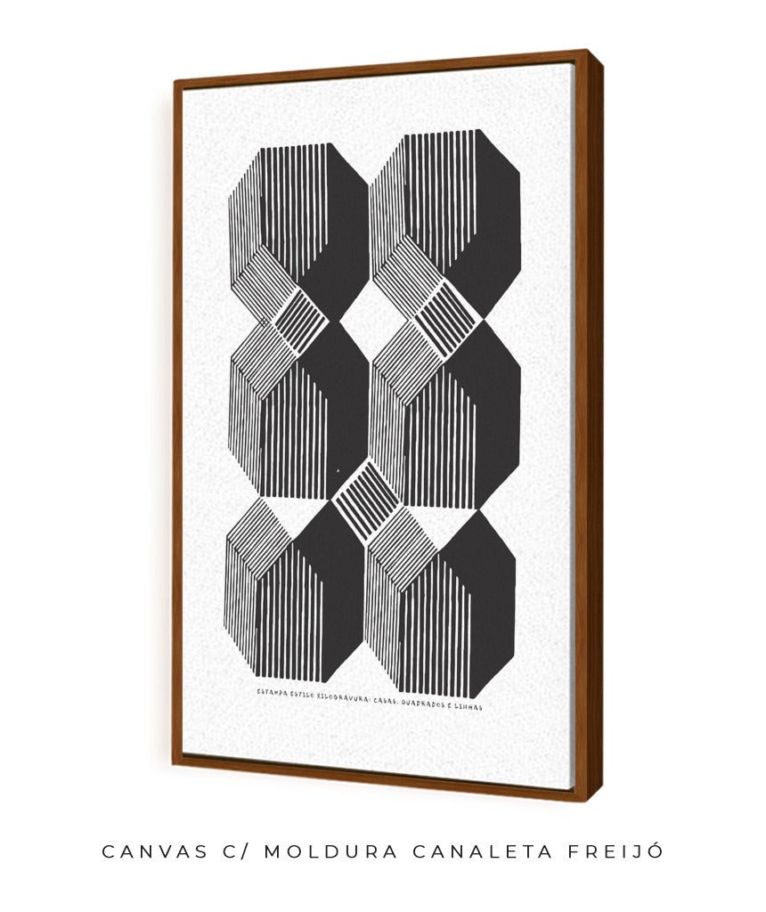 Quadro Decorativo Estilo Xilogravura