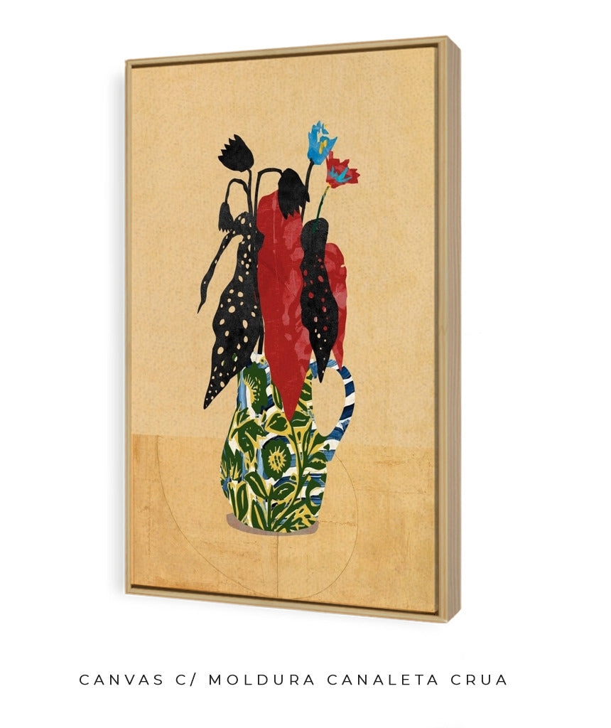 Quadro Decorativo Jarro Floral Verde