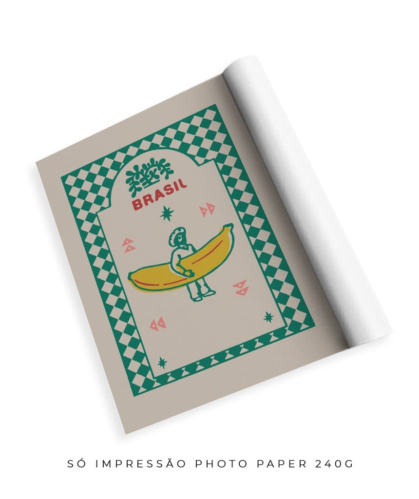 Quadro Decorativo Banana Brasil