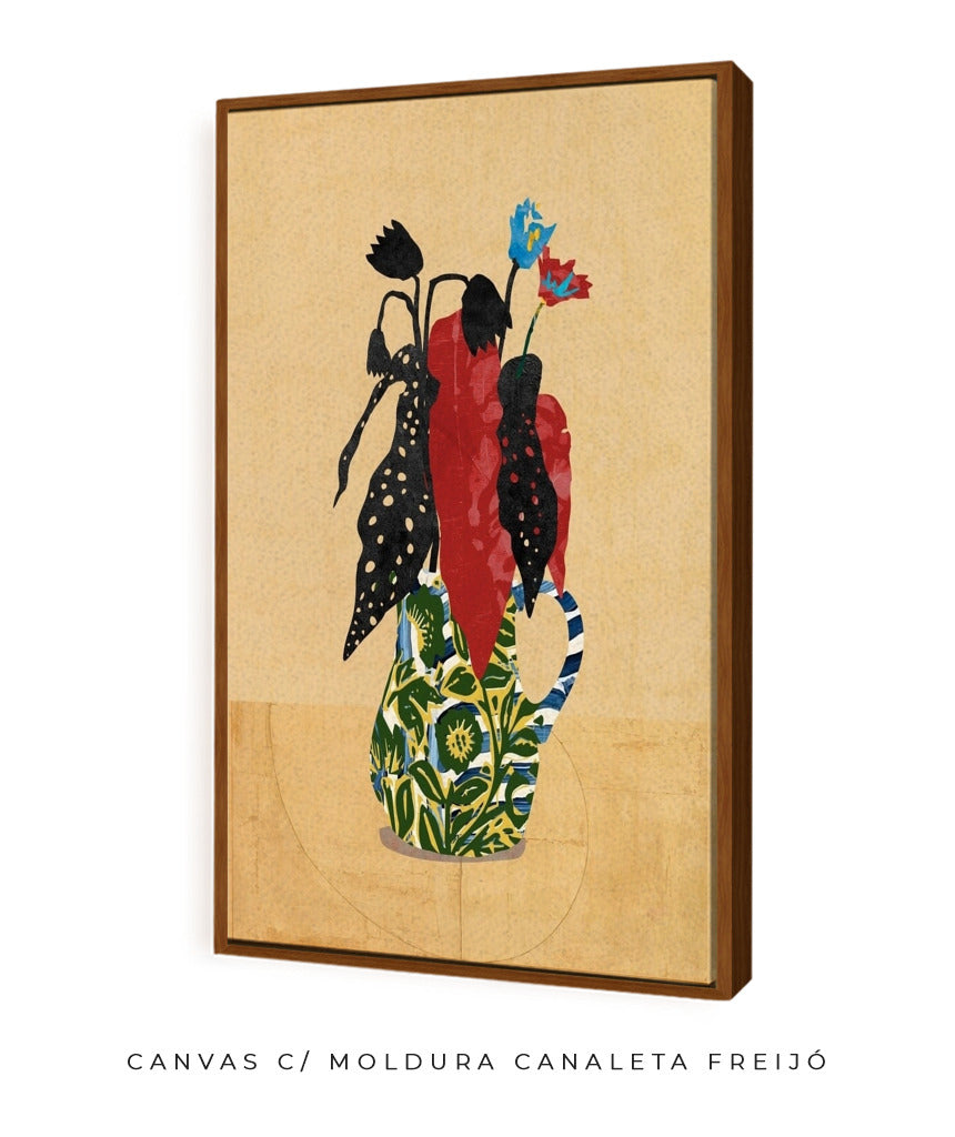 Quadro Decorativo Jarro Floral Verde