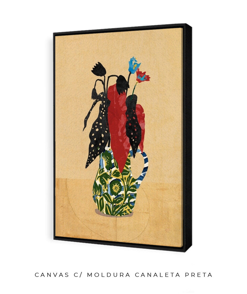 Quadro Decorativo Jarro Floral Verde