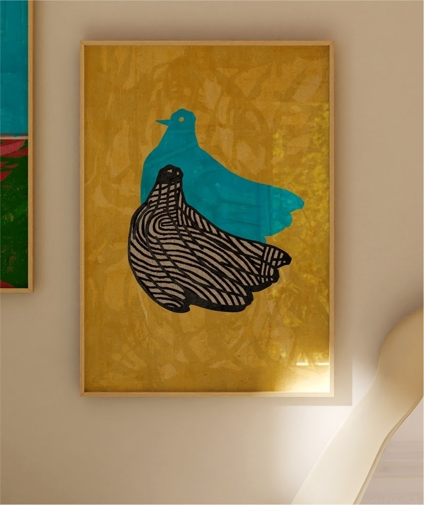 Quadro Decorativo Pássaro Banana